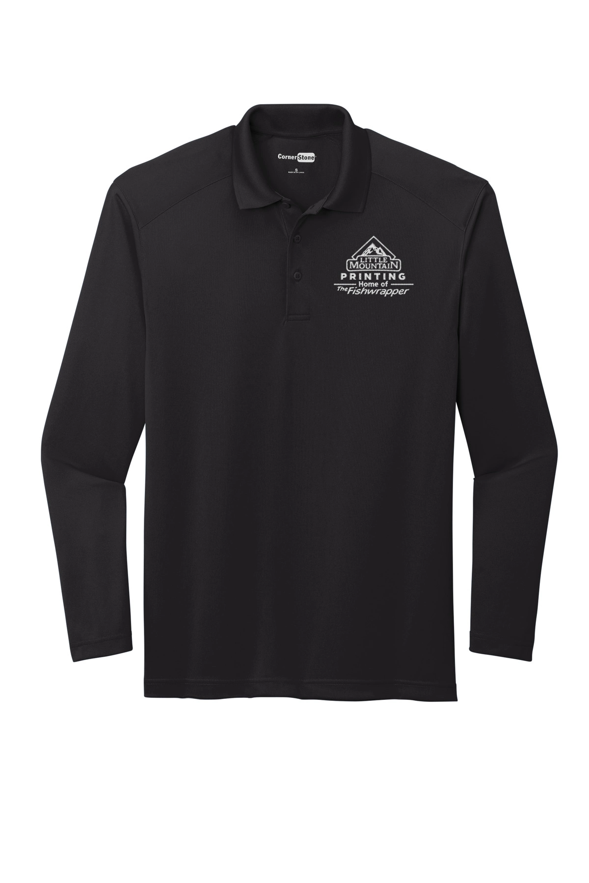 Variant Image for CS418LS  - CornerStone® Select Lightweight Snag-Proof Long Sleeve Polo - LMP - 1 Color - White - Website Little Mountain Printing