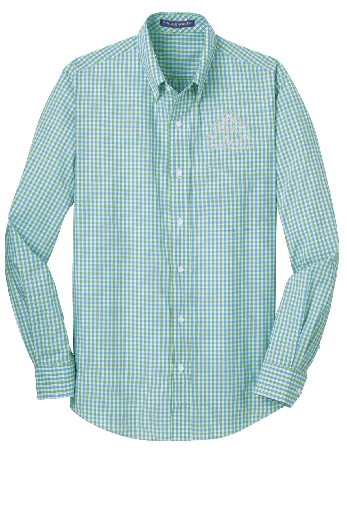 Variant Image for S654 - Port Authority® Long Sleeve Gingham Easy Care Shirt - LMP - 1 Color - White - Website Little Mountain Printing