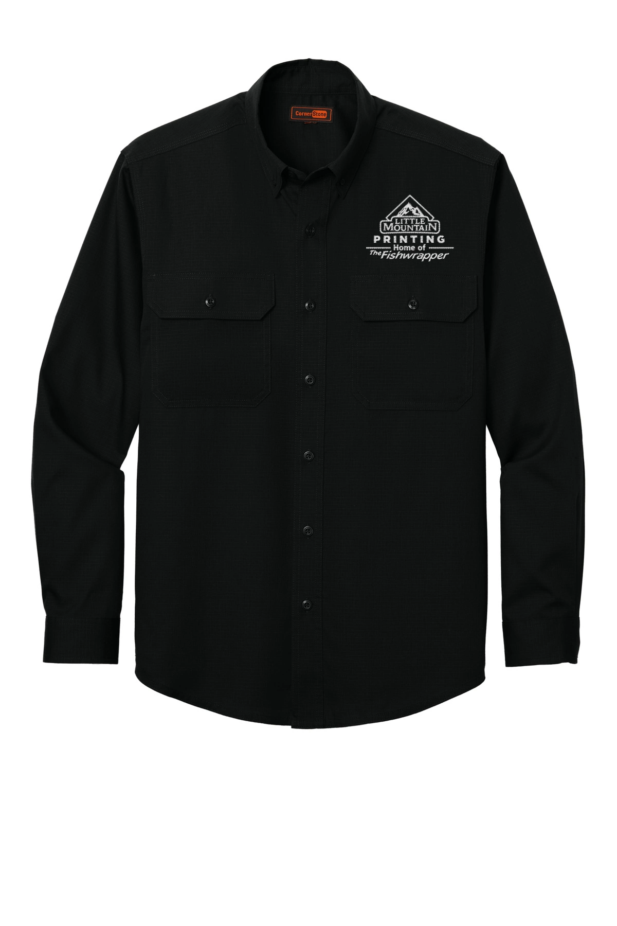 Variant Image for CSW174  - CornerStone® Long Sleeve Select Ripstop Shirt - LMP - 1 Color - White - Website Little Mountain Printing