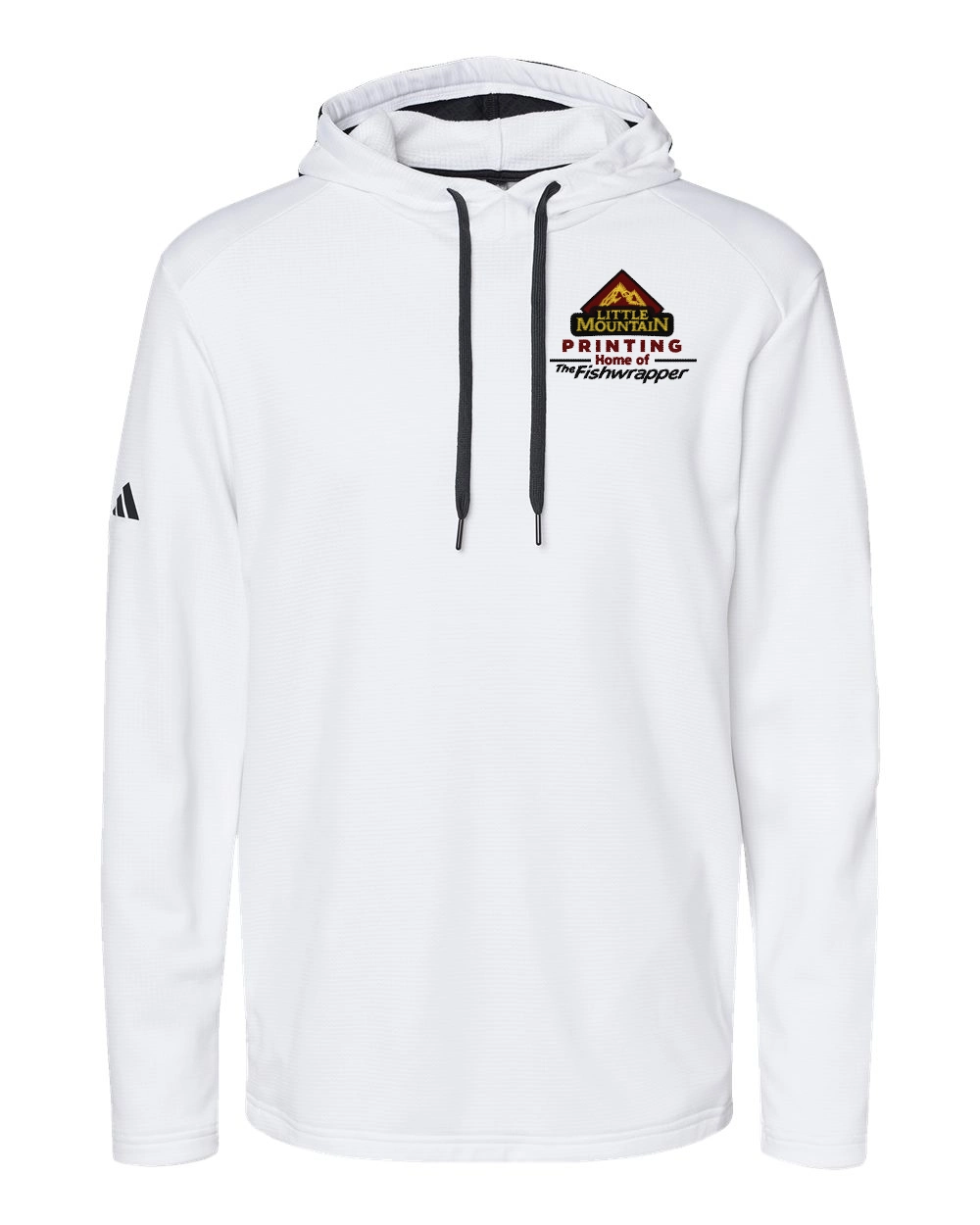 Variant Image for A530 - Adidas Men's Textured Mixed Media Hooded Sweatshirt  - LMP - 3-Color Black - Website Little Mountain Printing