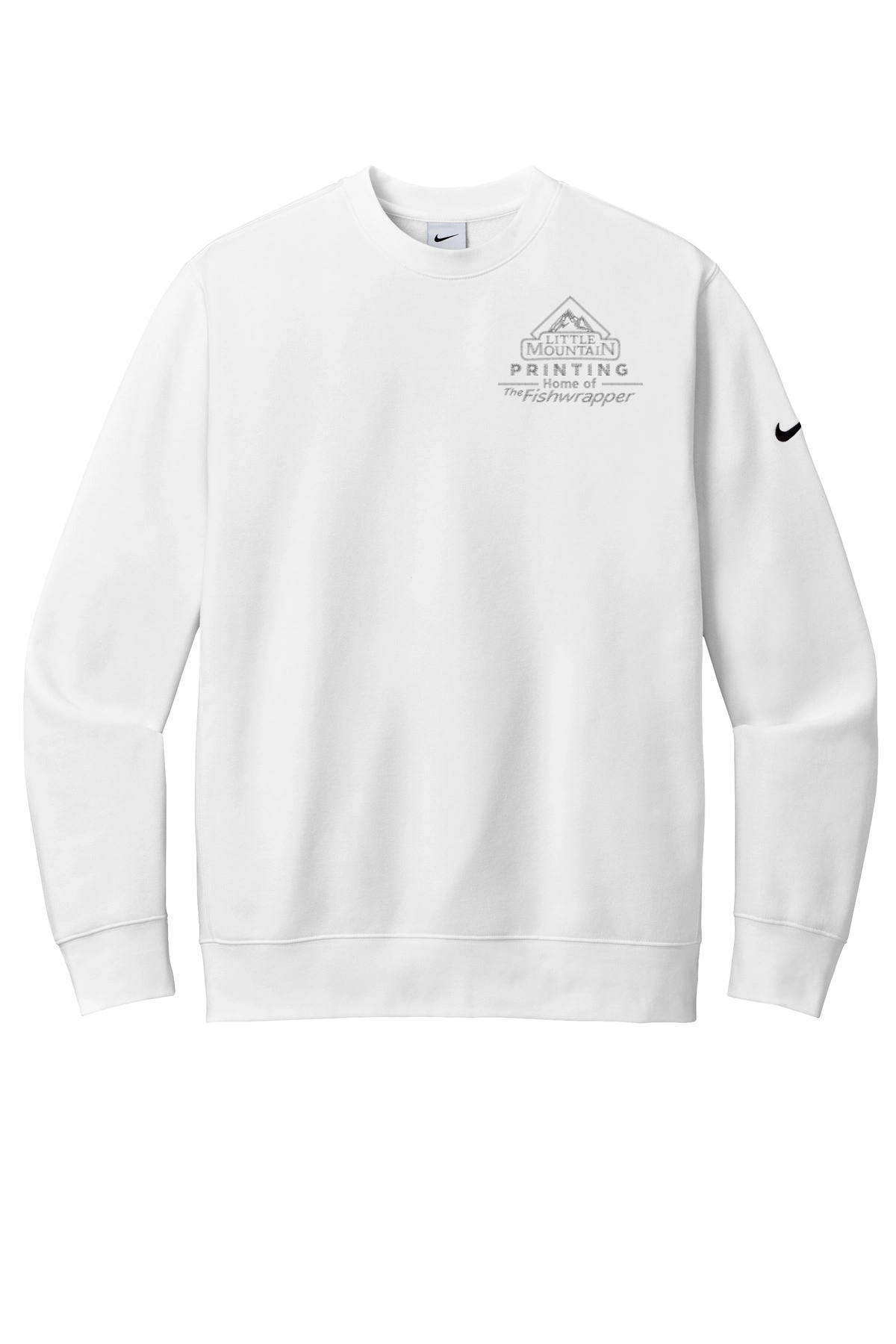 Variant Image for NKFD9863 - Nike Club Fleece Sleeve Swoosh Crew - LMP - 1 Color - Tone on Tone - Website Little Mountain Printing