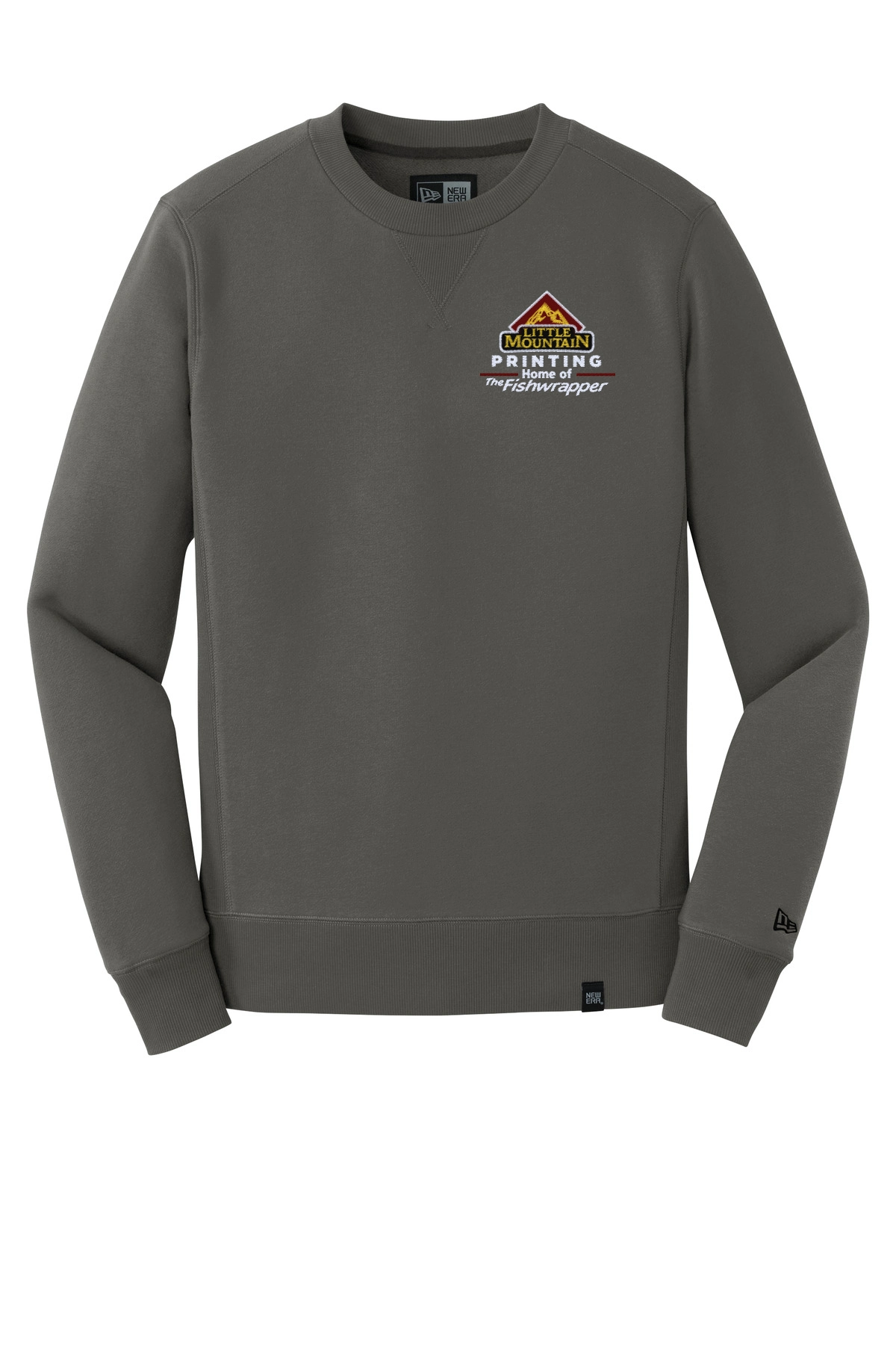 Variant Image for NEA501 - New Era® French Terry Crew - LMP - 3-Color White - Website Little Mountain Printing