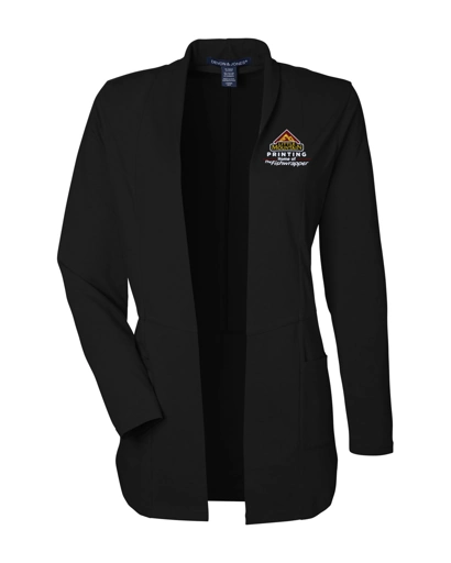 Variant Image for DP125W  - Devon & Jones Ladies' Raleigh Stretch Cardigan - LMP - 3 Color - Maroon,White,Gold - Website Little Mountain Printing