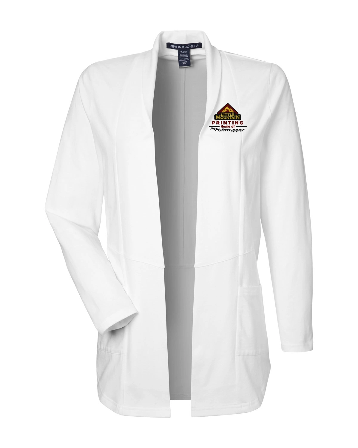 Variant Image for DP125W  - Devon & Jones Ladies' Raleigh Stretch Cardigan - LMP - 3 Color - Maroon,Black,Gold - Website Little Mountain Printing