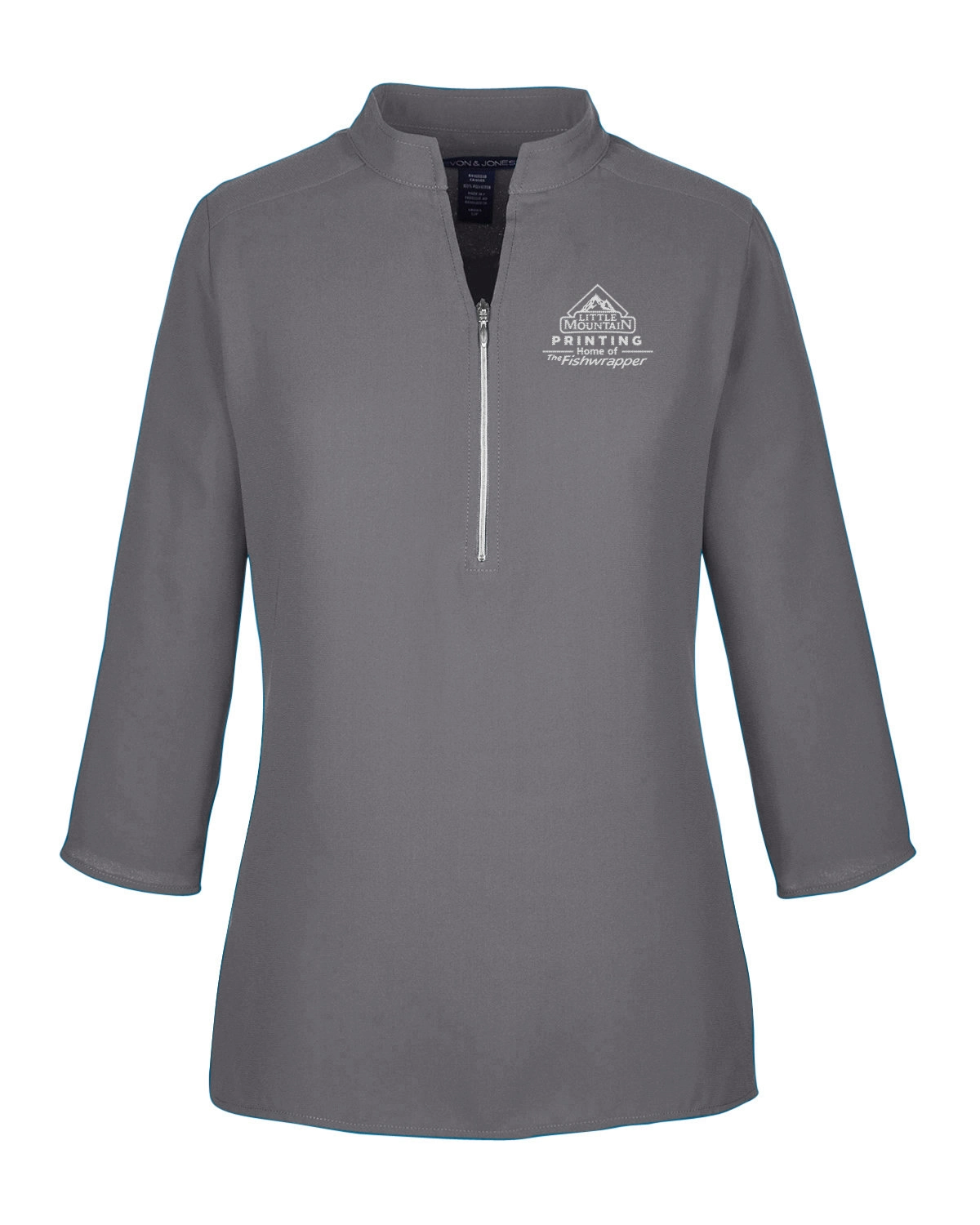 Variant Image for DP611W  - Devon & Jones Ladies' Perfect Fit™ Three-Quarter Sleeve Crepe Tunic - LMP - 1 Color - White - Website Little Mountain Printing