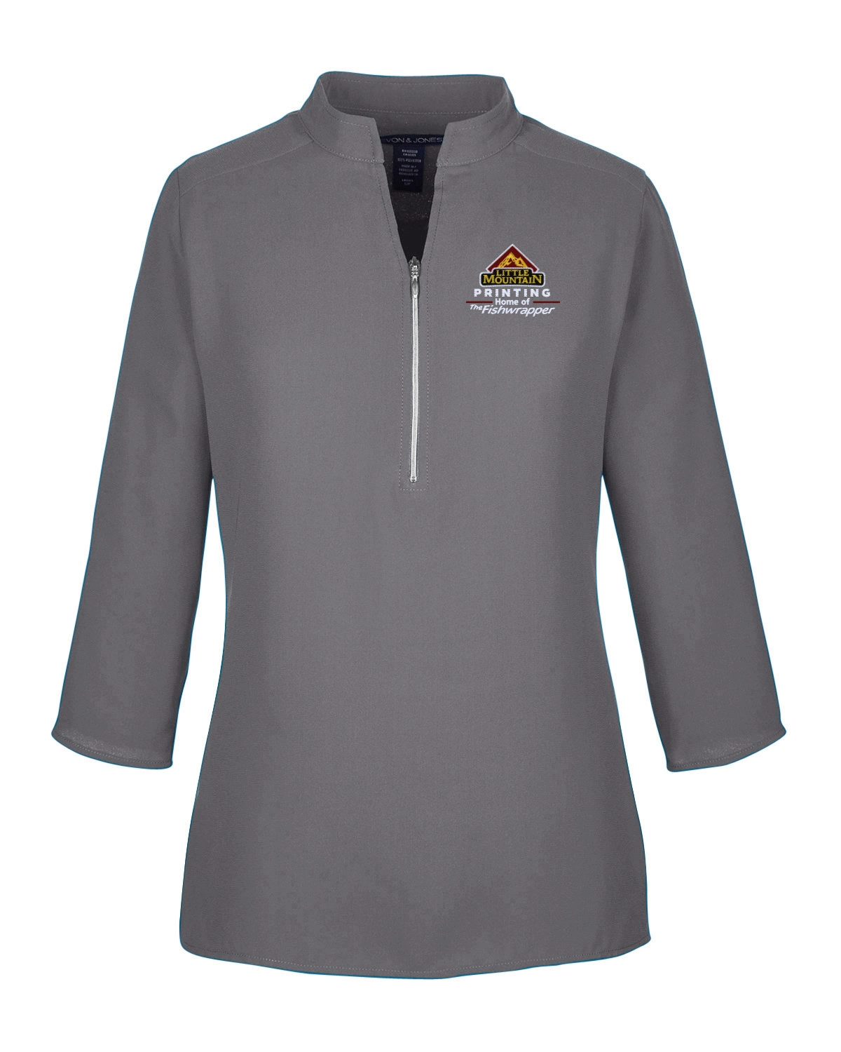 Variant Image for DP611W  - Devon & Jones Ladies' Perfect Fit™ Three-Quarter Sleeve Crepe Tunic - LMP - 3 Color - Maroon,White,Gold - Website Little Mountain Printing