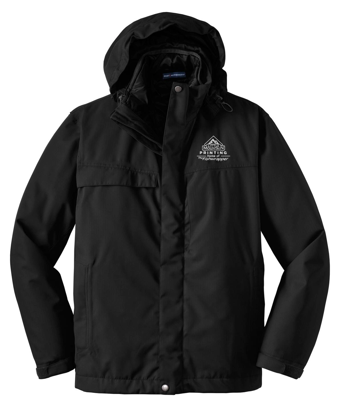 Variant Image for J302 - Port Authority® Herringbone 3-in-1 Parka. - LMP - 1 Color - White - Website Little Mountain Printing