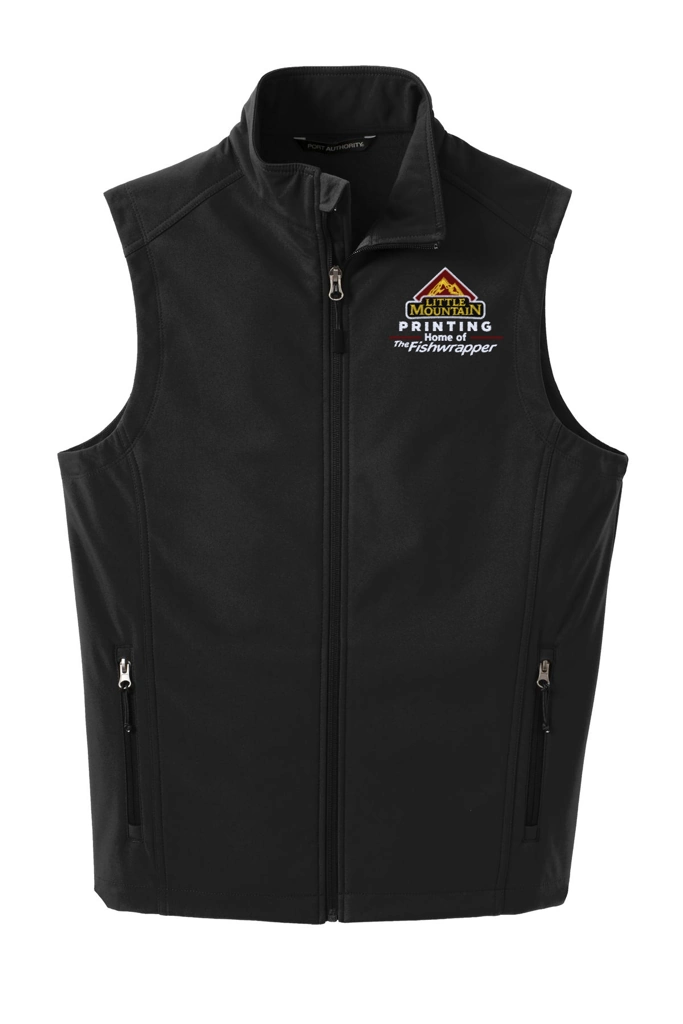 Variant Image for J325 - Port Authority® Core Soft Shell Vest. - LMP - 3 Color - Maroon,White,Gold - Website Little Mountain Printing