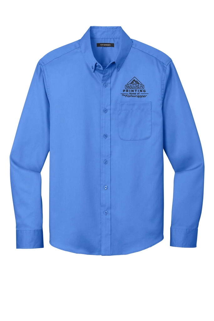 Variant Image for W808 - Port Authority® Long Sleeve SuperPro React™ Twill Shirt - LMP - 1 Color - Black - Website Little Mountain Printing