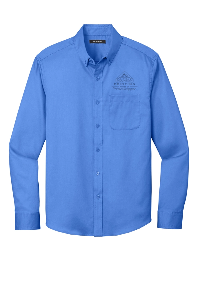 Variant Image for W808 - Port Authority® Long Sleeve SuperPro React™ Twill Shirt - LMP - 1 Color - Tone on Tone - Website Little Mountain Printing