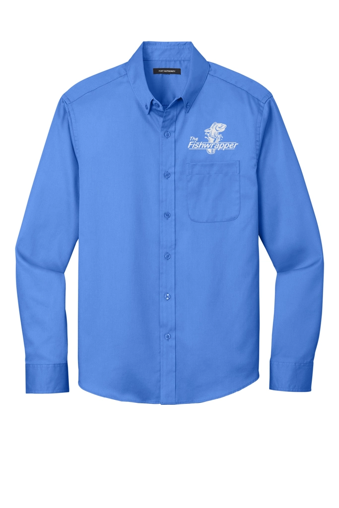 Variant Image for W808 - Port Authority® Long Sleeve SuperPro React™ Twill Shirt - FW - 1 Color White - Website Little Mountain Printing