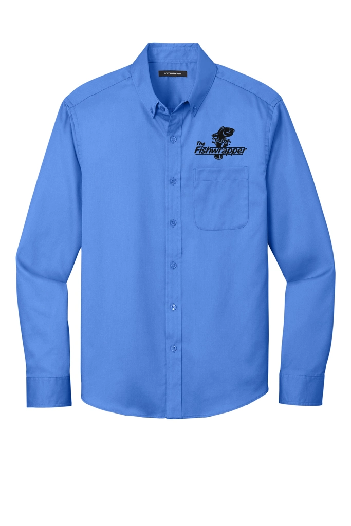 Variant Image for W808 - Port Authority® Long Sleeve SuperPro React™ Twill Shirt - FW - 1 Color Black - Website Little Mountain Printing