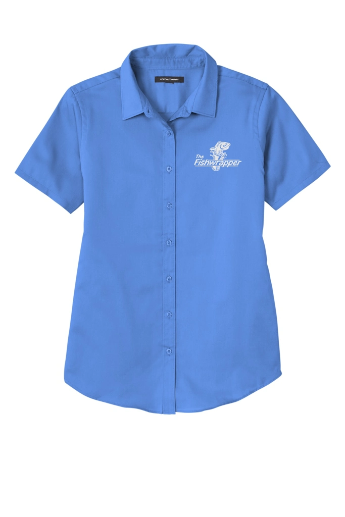 Variant Image for LW809 - Port Authority® Women's Short Sleeve SuperPro React ™ Twill Shirt - FW - 1 Color White - Website Little Mountain Printing