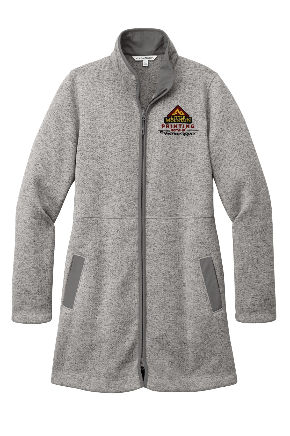 Variant Image for L425  - Port Authority® Women's Arc Sweater Fleece Long Jacket - LMP - 3 Color - Maroon,Black,Gold - Website Little Mountain Printing