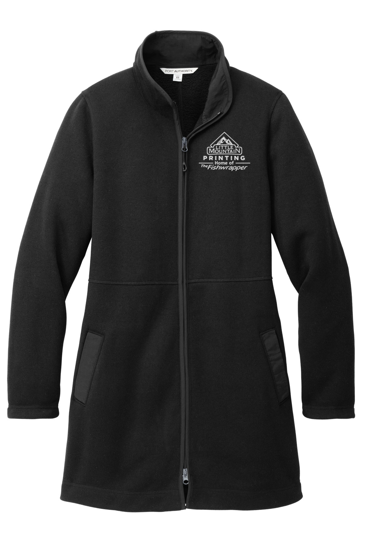 Variant Image for L425  - Port Authority® Women's Arc Sweater Fleece Long Jacket - LMP - 1 Color - White - Website Little Mountain Printing