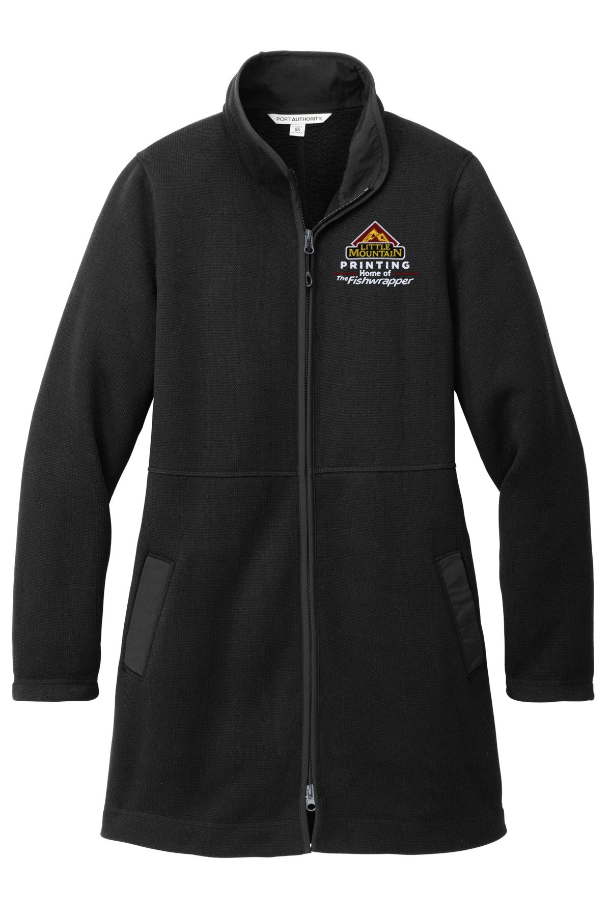 Variant Image for L425  - Port Authority® Women's Arc Sweater Fleece Long Jacket - LMP - 3 Color - Maroon,White,Gold - Website Little Mountain Printing