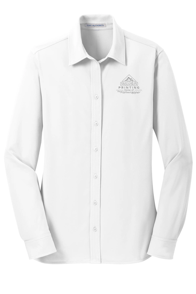 Variant Image for L570 - Port Authority® Women's Dimension Knit Dress Shirt - LMP - 1 Color - Tone on Tone - Website Little Mountain Printing