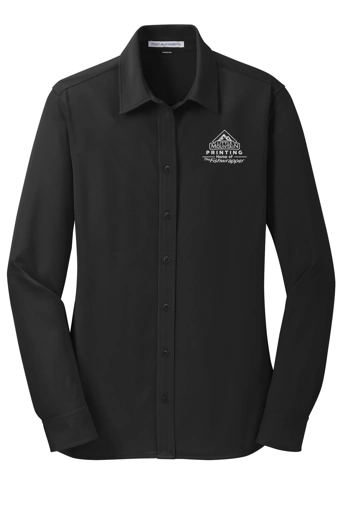 Variant Image for L570 - Port Authority® Women's Dimension Knit Dress Shirt - LMP - 1 Color - White - Website Little Mountain Printing
