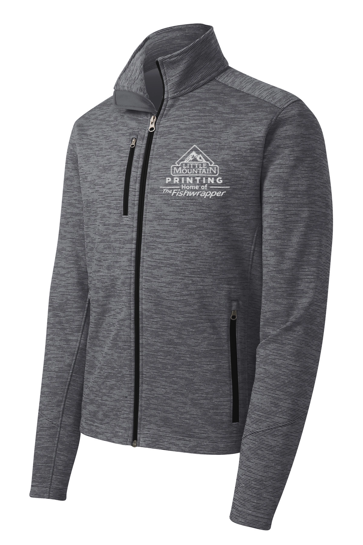 Variant Image for F231 - Port Authority® Digi Stripe Fleece Jacket. - LMP - 1 Color - White - Website Little Mountain Printing