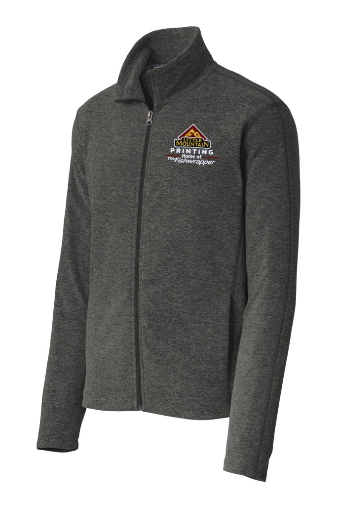 Variant Image for F235 - Port Authority® Heather Microfleece Full-Zip Jacket. - LMP - 3 Color - Maroon,White,Gold - Website Little Mountain Printing