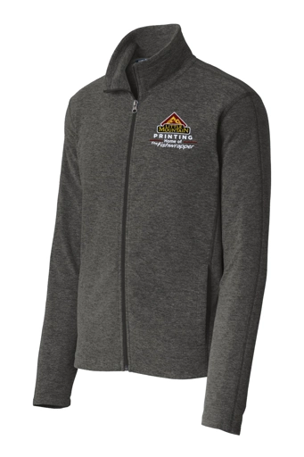 Variant Image for F235 - Port Authority® Heather Microfleece Full-Zip Jacket. - LMP - 3 Color - Maroon,White,Gold - Website Little Mountain Printing
