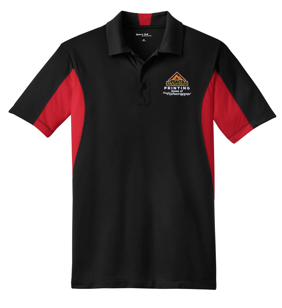 Variant Image for ST655 - Sport-Tek® Side Blocked Micropique Sport-Wick® Polo - LMP - 3-Color White - Website Little Mountain Printing