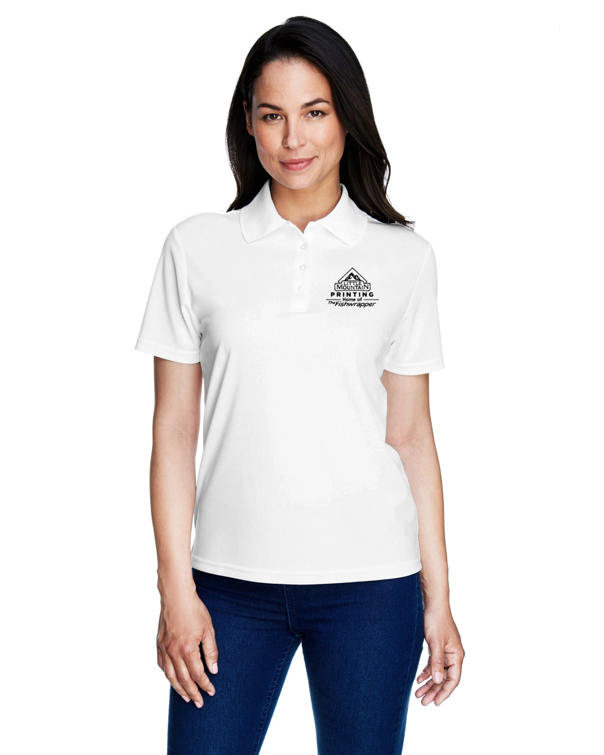 Variant Image for 78181 - CORE365 Ladies' Origin Performance Piqué Polo - LMP - 1 Color - Black - Website Little Mountain Printing