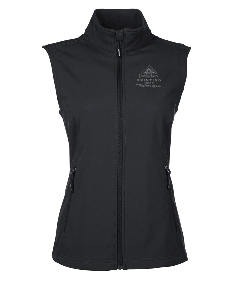 Variant Image for CE701W  - CORE365 Ladies' Cruise Two-Layer Fleece Bonded Soft Shell Vest - LMP - 1 Color - Tone on Tone - Website Little Mountain Printing