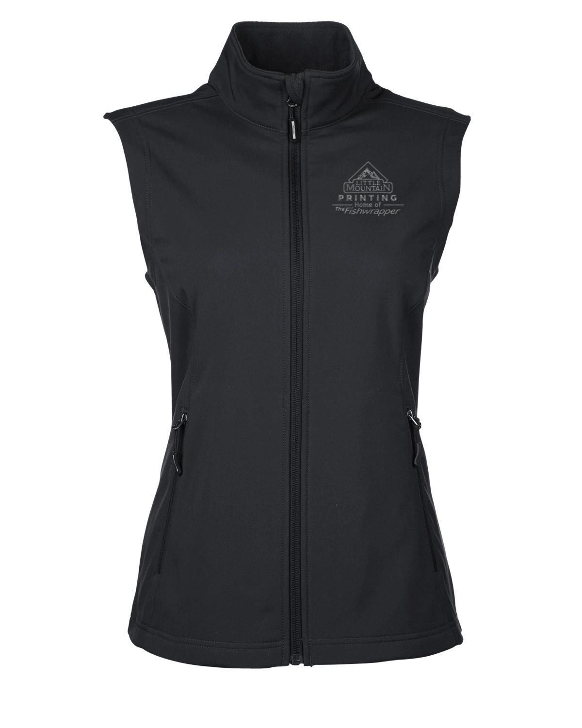 Variant Image for CE701W  - CORE365 Ladies' Cruise Two-Layer Fleece Bonded Soft Shell Vest - LMP - 1 Color - Tone on Tone - Website Little Mountain Printing