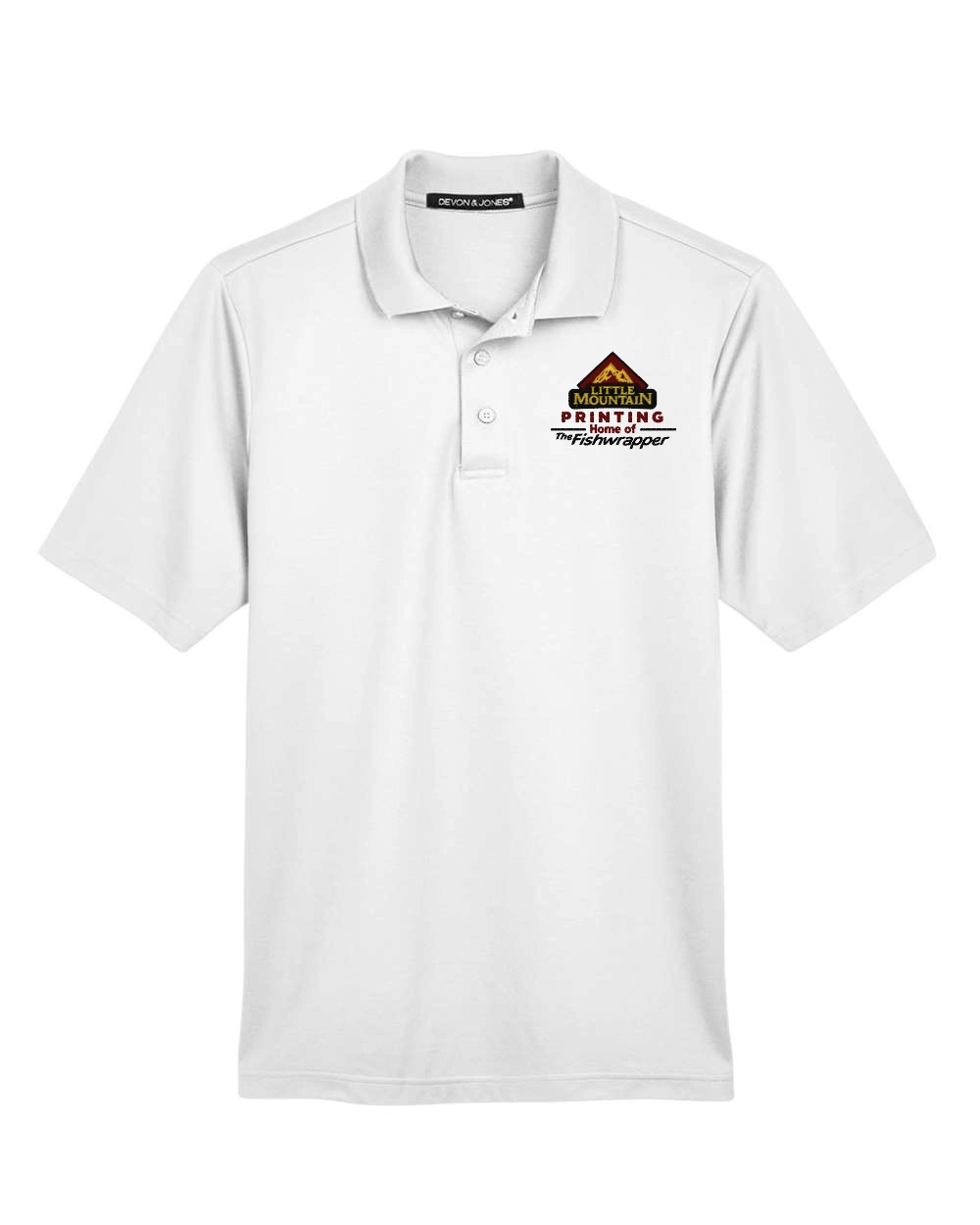Variant Image for DG20 - Devon & Jones Men's CrownLux Performance® Plaited Polo - LMP - 3-Color Black - Website Little Mountain Printing