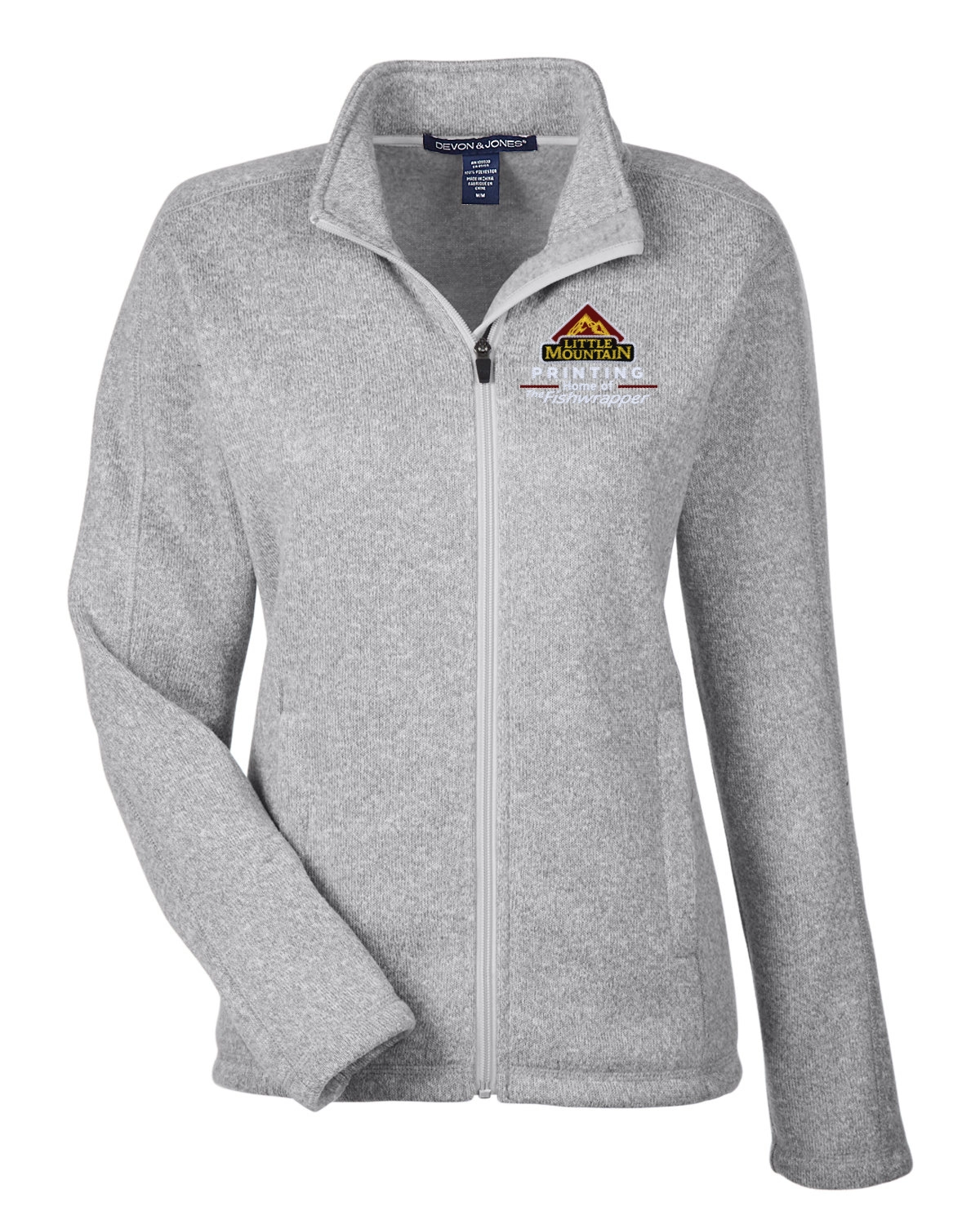 Variant Image for DG793W  - Devon & Jones Ladies' Bristol Full-Zip Sweater Fleece Jacket - LMP - 3-Color White - Website Little Mountain Printing