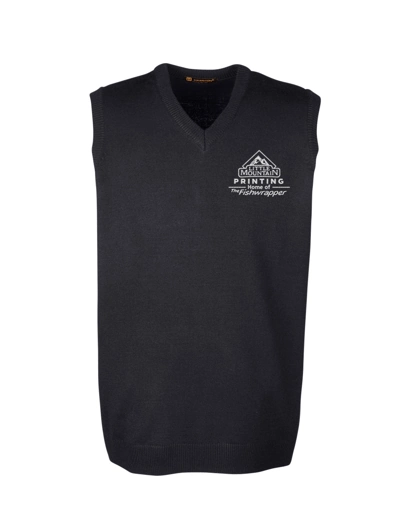 Variant Image for M415 - Harriton Men's Pilbloc™ V-Neck Sweater Vest - LMP - 1 Color - White - Website Little Mountain Printing