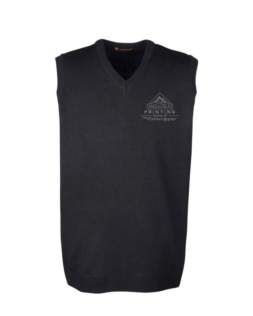 Variant Image for M415 - Harriton Men's Pilbloc™ V-Neck Sweater Vest - LMP - 1 Color - Tone on Tone - Website Little Mountain Printing