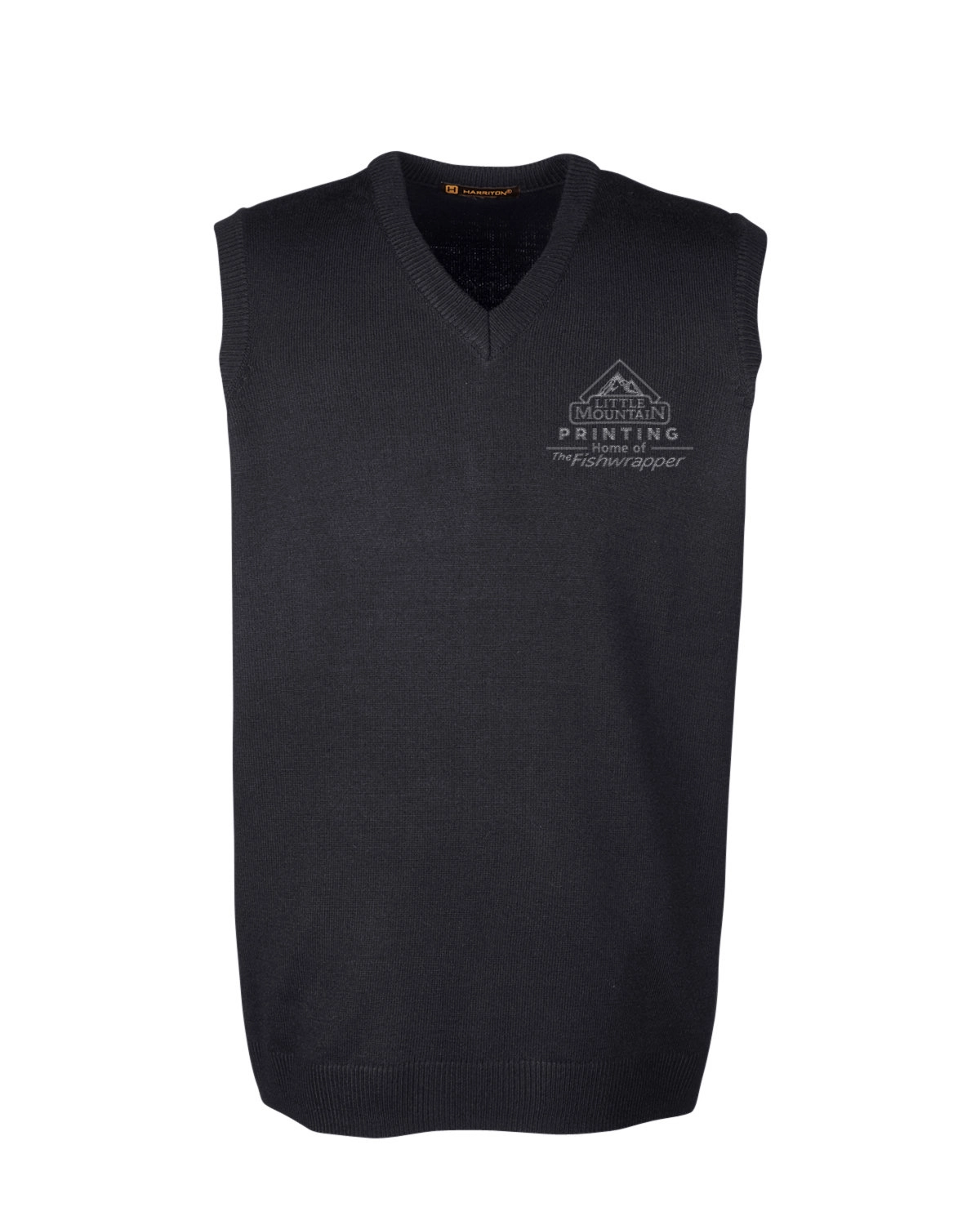 Variant Image for M415 - Harriton Men's Pilbloc™ V-Neck Sweater Vest - LMP - 1 Color - Tone on Tone - Website Little Mountain Printing