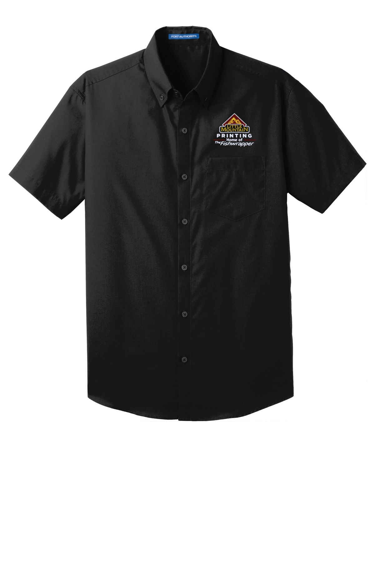 Variant Image for W101 - Port Authority® Short Sleeve Carefree Poplin Shirt - LMP - 3-Color White - Website Little Mountain Printing