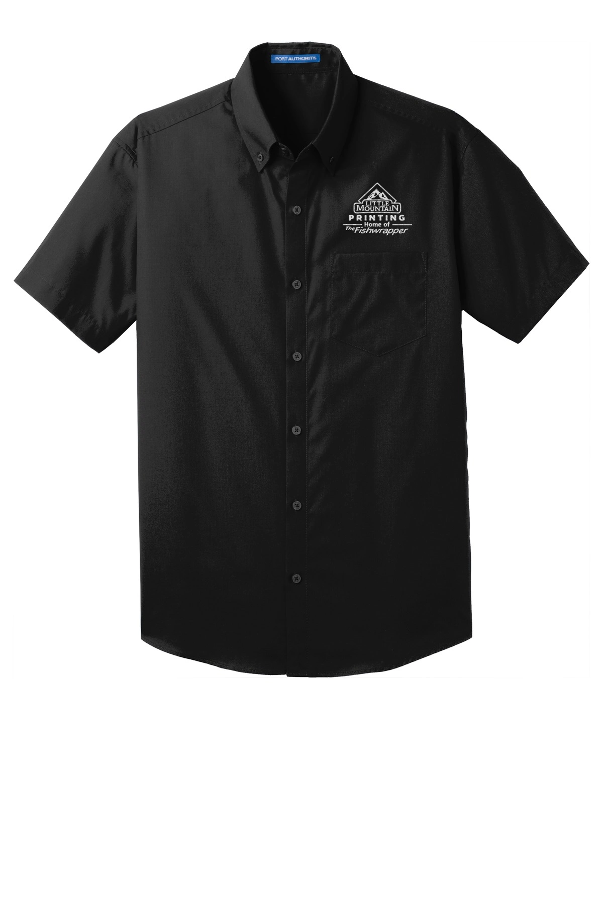 Variant Image for W101 - Port Authority® Short Sleeve Carefree Poplin Shirt - LMP - 1 Color - White - Website Little Mountain Printing