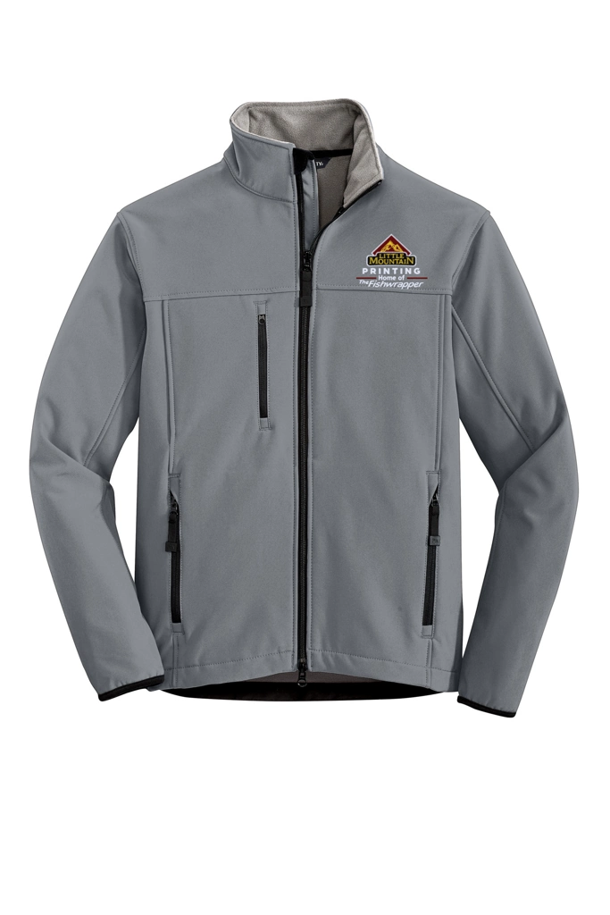 Variant Image for TLJ790 - Port Authority® Tall Glacier® Soft Shell Jacket - LMP - 3-Color White - Website Little Mountain Printing