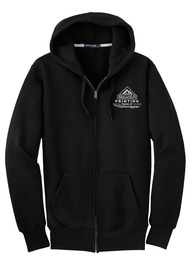 Variant Image for F282 - Sport-Tek® Super Heavyweight Full-Zip Hooded Sweatshirt. - LMP - 1 Color - White - Website Little Mountain Printing