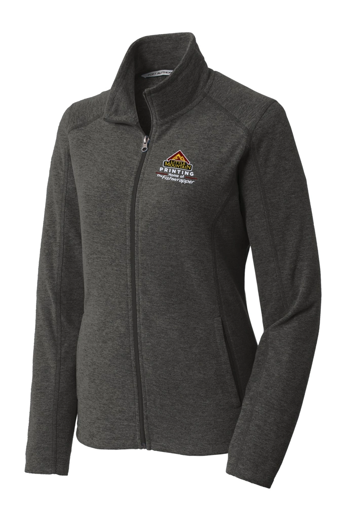 Variant Image for L235 - Port Authority® Women's Heather Microfleece Full-Zip Jacket - LMP - 3-Color White - Website Little Mountain Printing