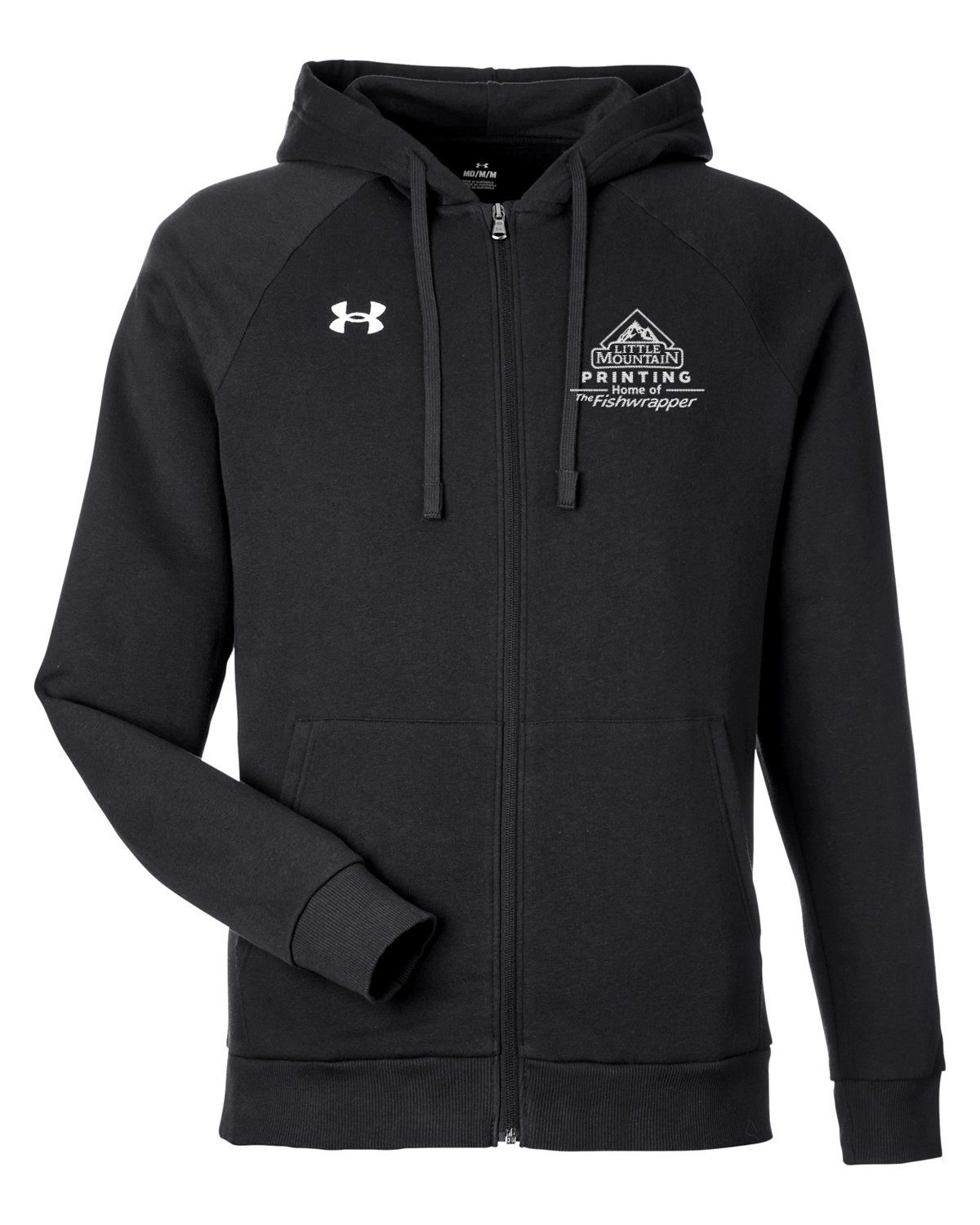 Variant Image for 1379767 - Under Armour Men's Rival Fleece Full-Zip - LMP - 1 Color - White - Website Little Mountain Printing
