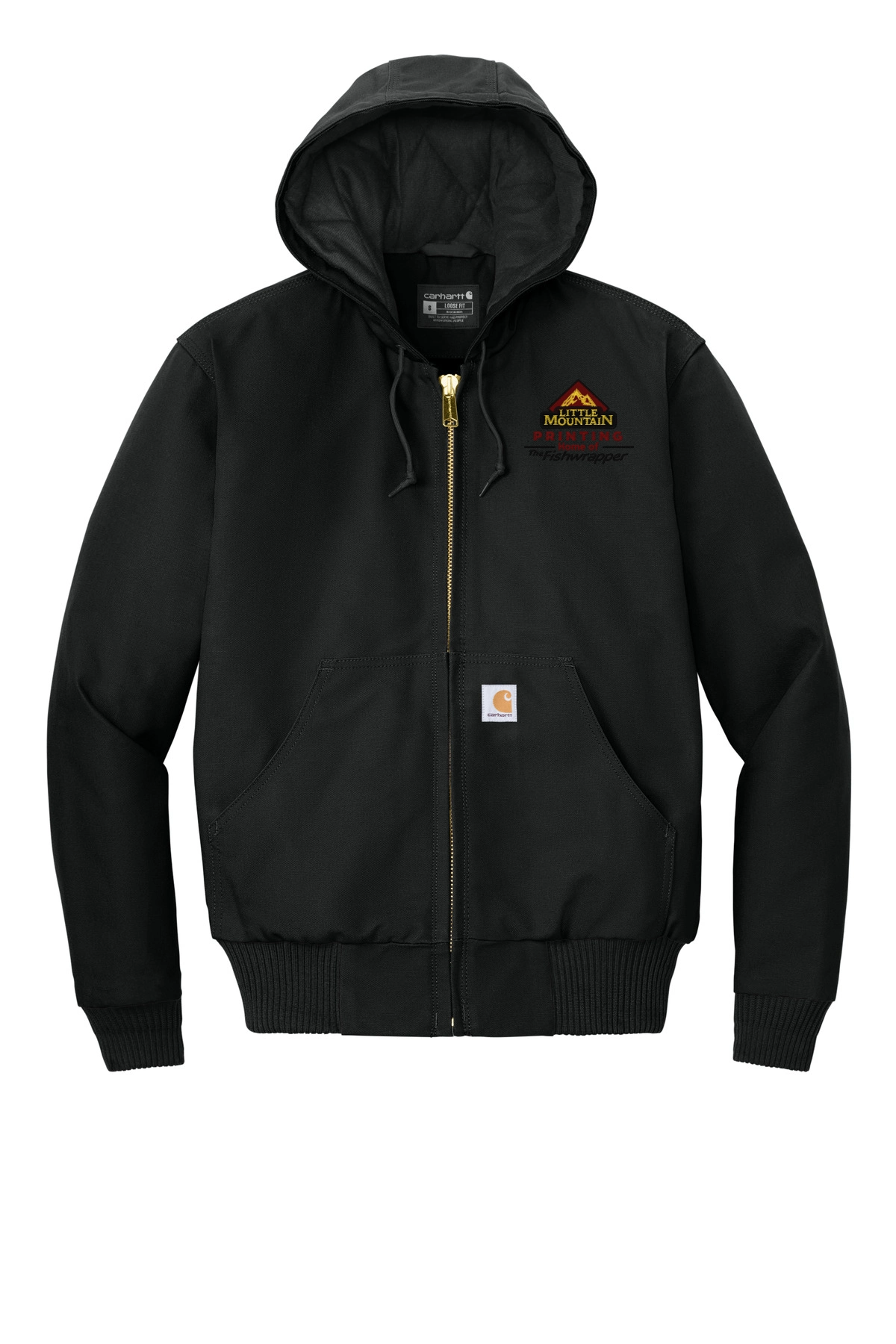 Variant Image for CTT106677 - Carhartt® Tall Quilted-Flannel-Lined Duck Active Jac - LMP - 3-Color Black - Website Little Mountain Printing