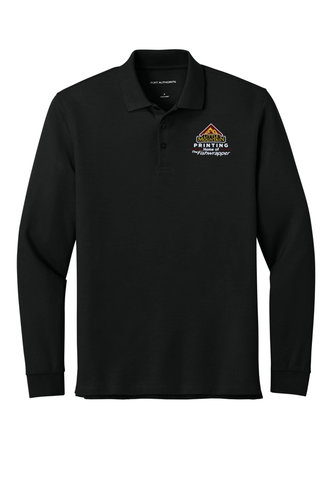 Variant Image for K200LS - Port Authority® Wearever Signature Pique Long Sleeve Polo - LMP - 3-Color White - Website Little Mountain Printing