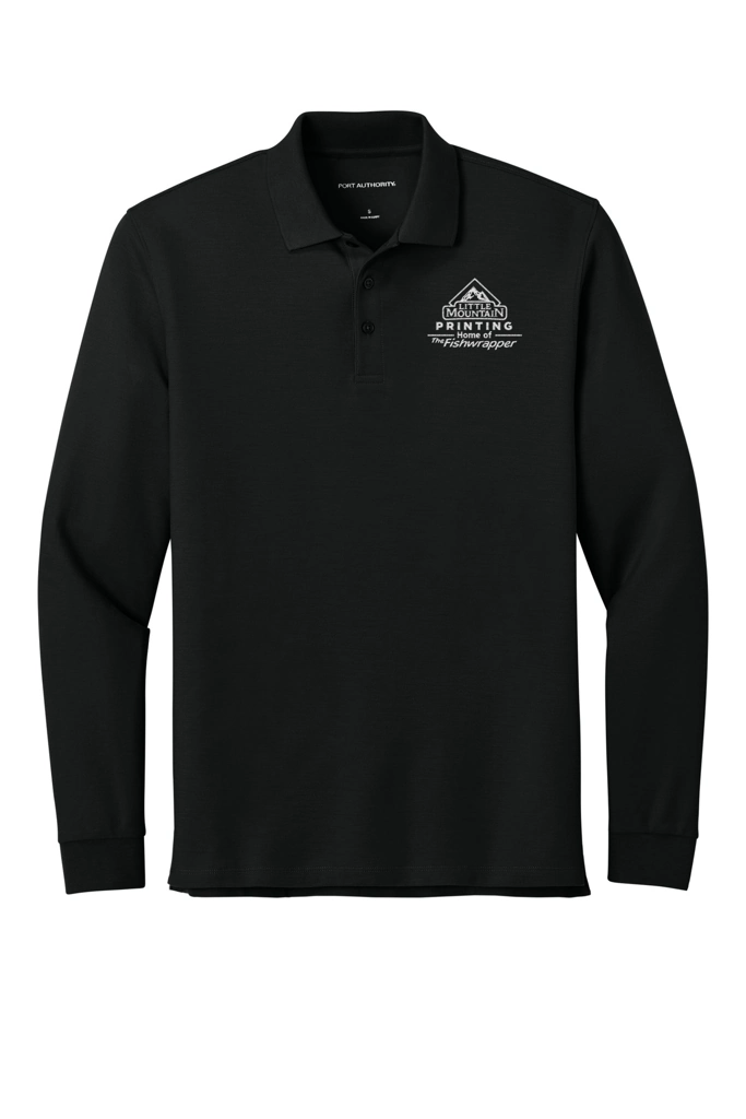 Variant Image for K200LS - Port Authority® Wearever Signature Pique Long Sleeve Polo - LMP - 1 Color - White - Website Little Mountain Printing