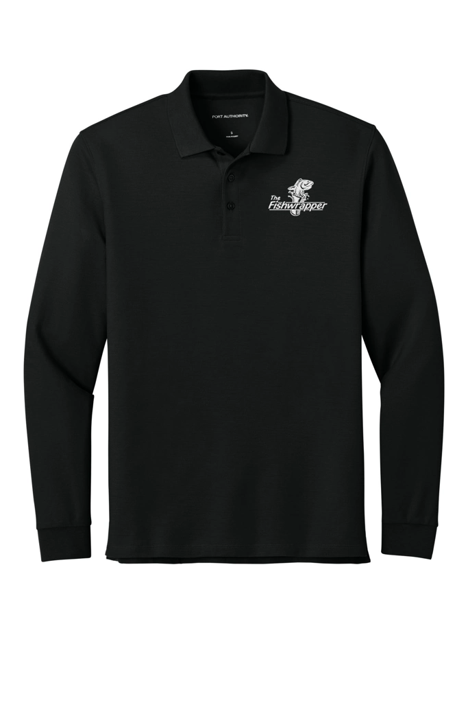 Variant Image for K200LS - Port Authority® Wearever Signature Pique Long Sleeve Polo - FW - 1 Color White - Website Little Mountain Printing