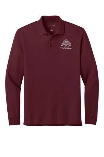 Variant Image for K200LS - Port Authority® Wearever Signature Pique Long Sleeve Polo - LMP - 1 Color - White - Website Little Mountain Printing