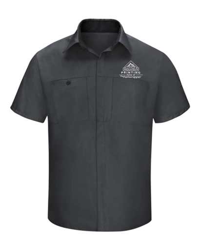 Variant Image for SY42 - Red Kap Men's Performance Plus Short Sleeve Shirt with Oilblok Technology - LMP - 1 Color - White - Website Little Mountain Printing