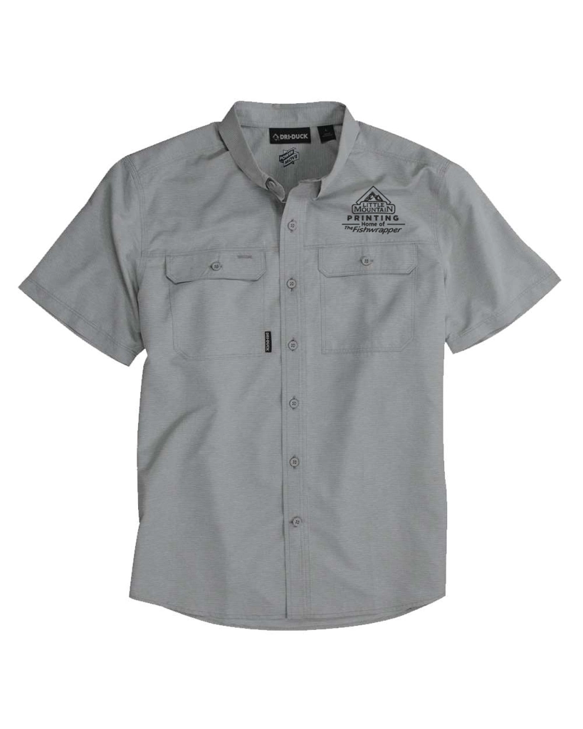 Variant Image for 4445 - DRI DUCK Men's Crossroad Woven Short Sleeve Shirt - LMP - 1 Color - Black - Website Little Mountain Printing