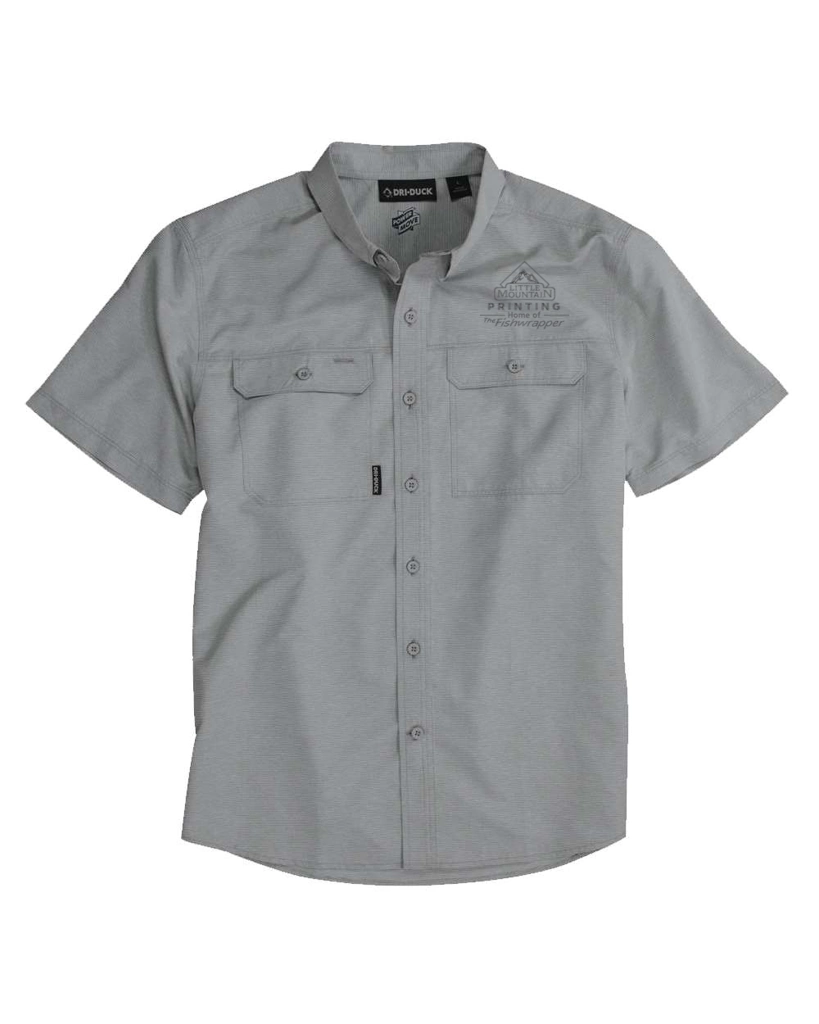 Variant Image for 4445 - DRI DUCK Men's Crossroad Woven Short Sleeve Shirt - LMP - 1 Color - Tone on Tone - Website Little Mountain Printing