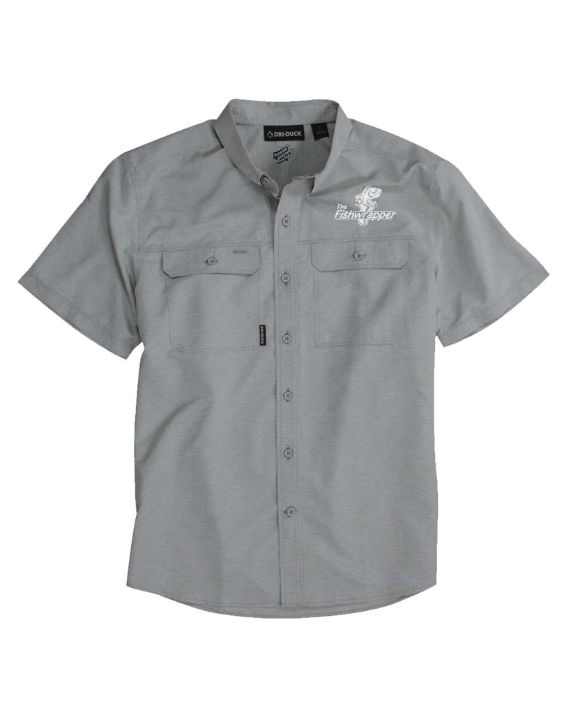 Variant Image for 4445 - DRI DUCK Men's Crossroad Woven Short Sleeve Shirt - FW - 1 Color White - Website Little Mountain Printing