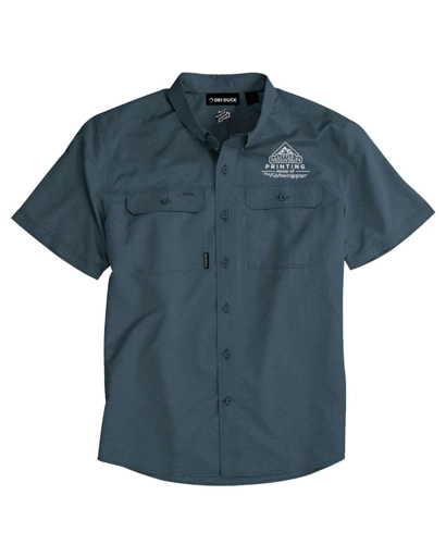 Variant Image for 4445 - DRI DUCK Men's Crossroad Woven Short Sleeve Shirt - LMP - 1 Color - White - Website Little Mountain Printing